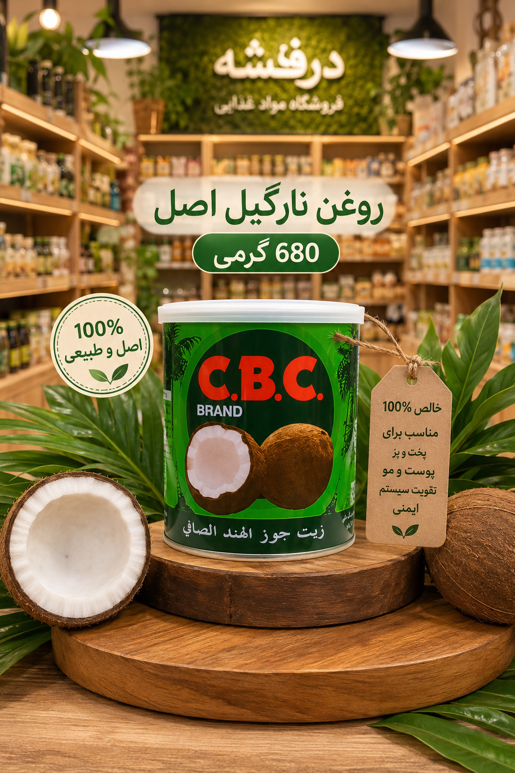 روغن نارگیل اصل 680 گرمی CBC